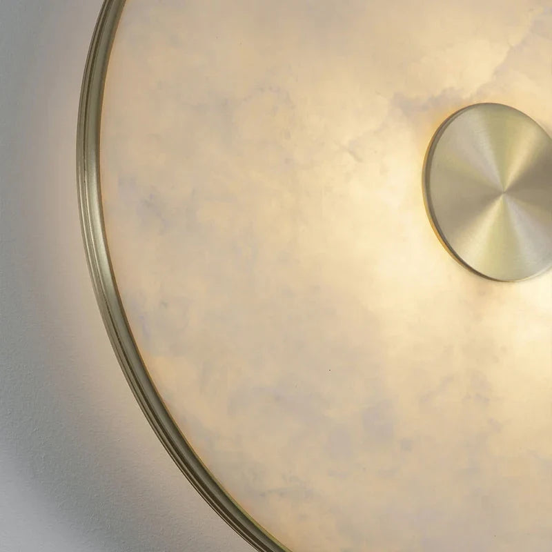 Creative Copper and Natural Marble LED Nightstand Lamp