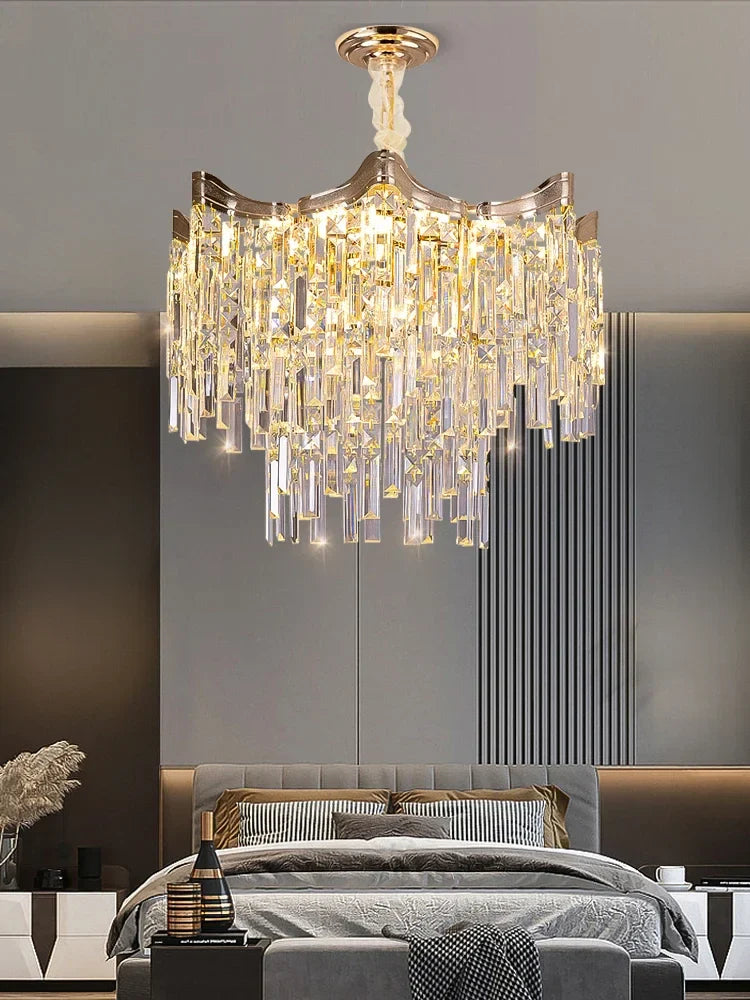Modern 7-Tier Crystal Chandelier for Interior Decoration