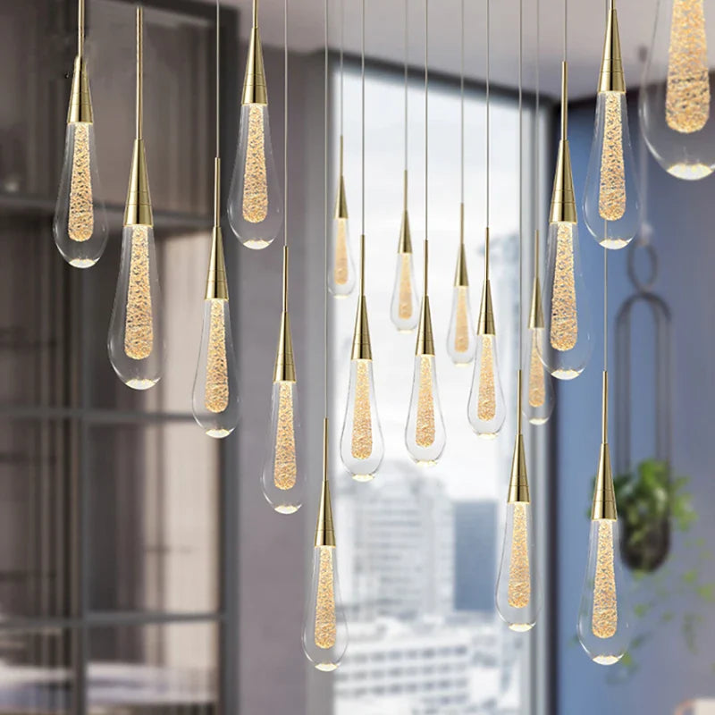 Crystal Water Drop Chandelier for Home Decor