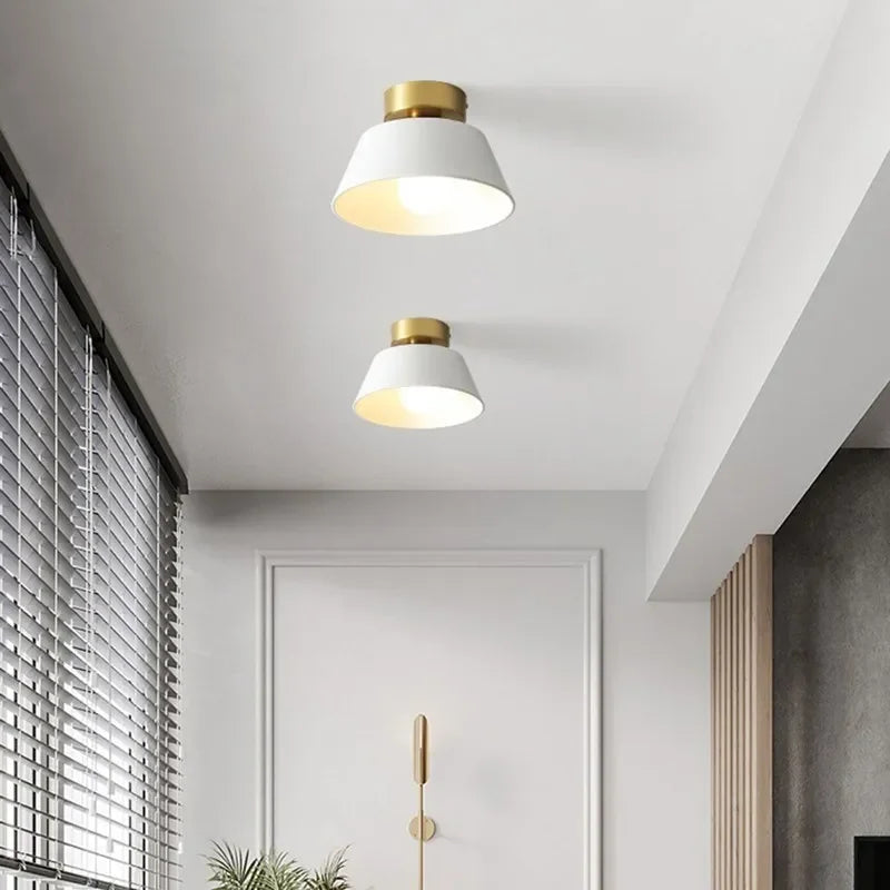 Retro Iron LED Ceiling Light with Round Shade