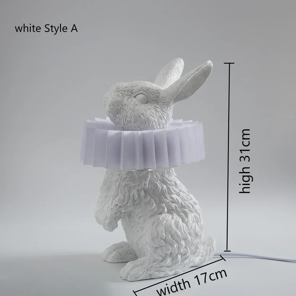 Modern Nordic Decorative Resin Rabbit Bedside Lamp