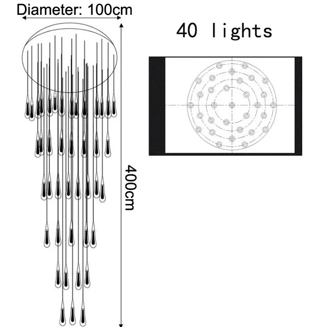 Crystal Water Drop Chandelier for Home Decor