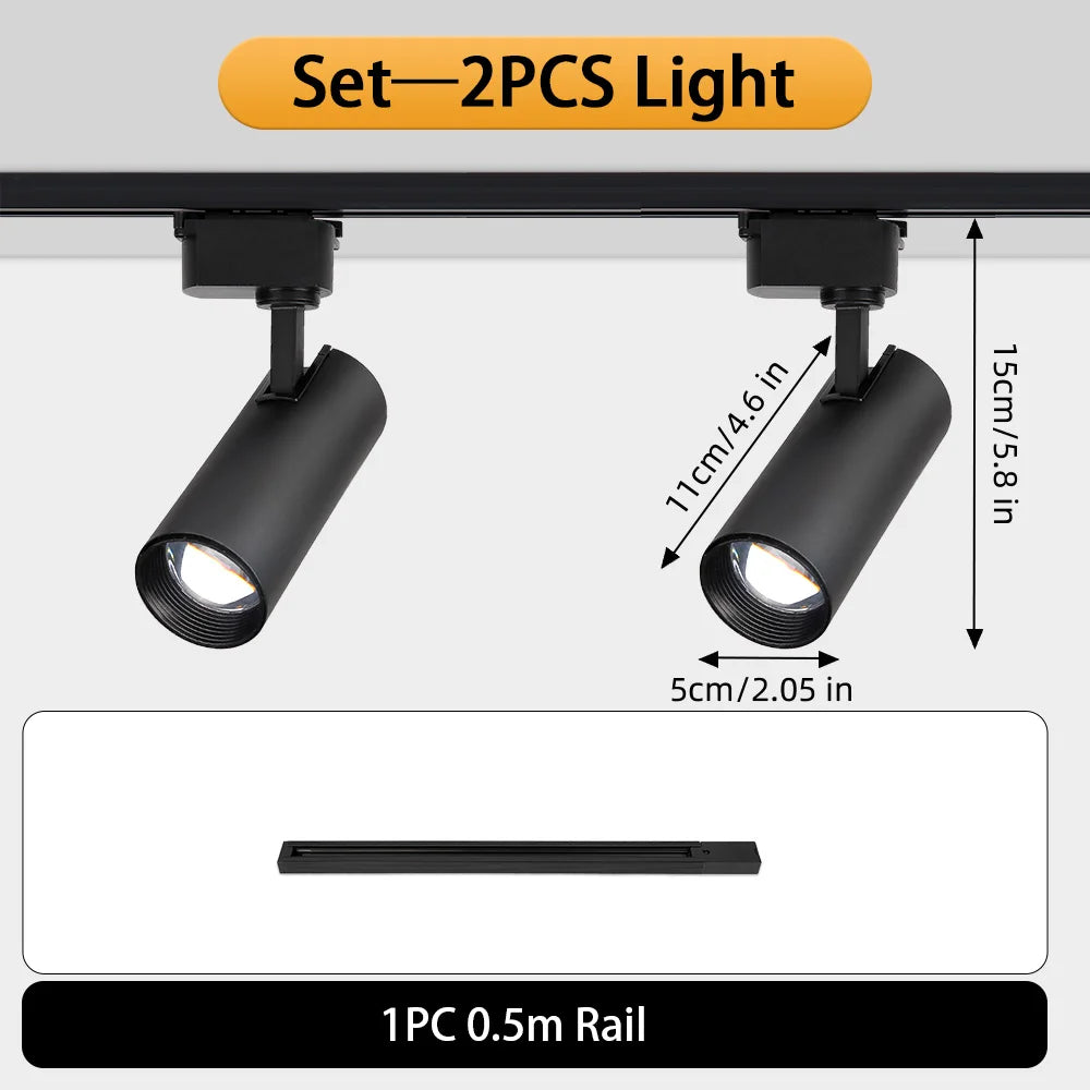 Adjustable Intensity Modern Rail Spot Light for Interior Design
