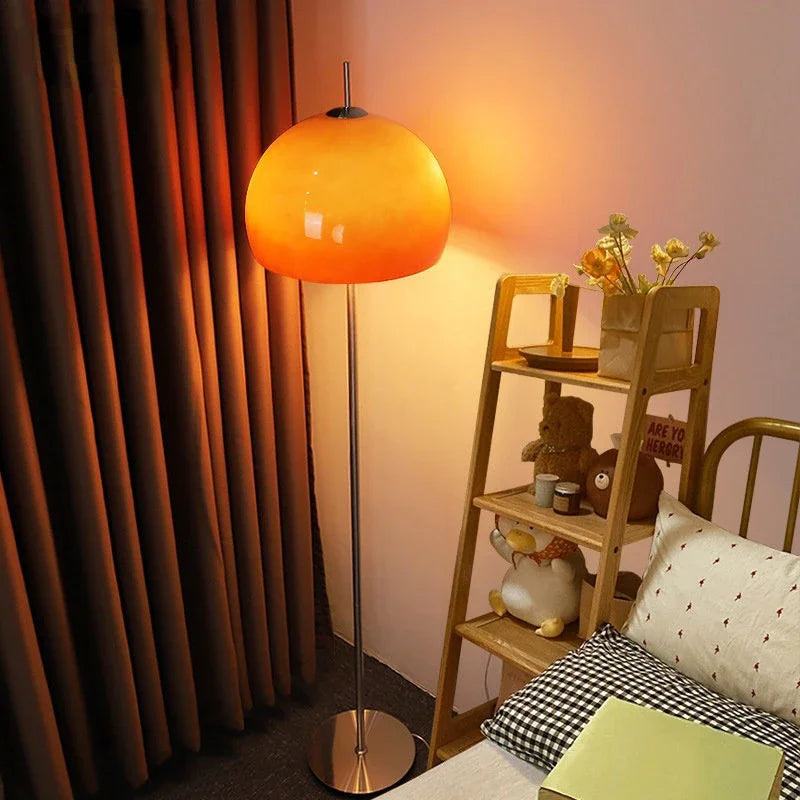 Orange Gradient Glass LED Table Lamp - Bauhaus Mushroom Design for Living Room and Bedroom Ambiance