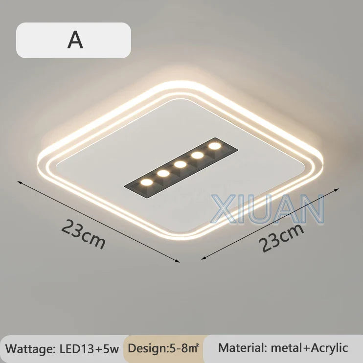 Simple Ceiling Light with Square White Spot and Round Cloud