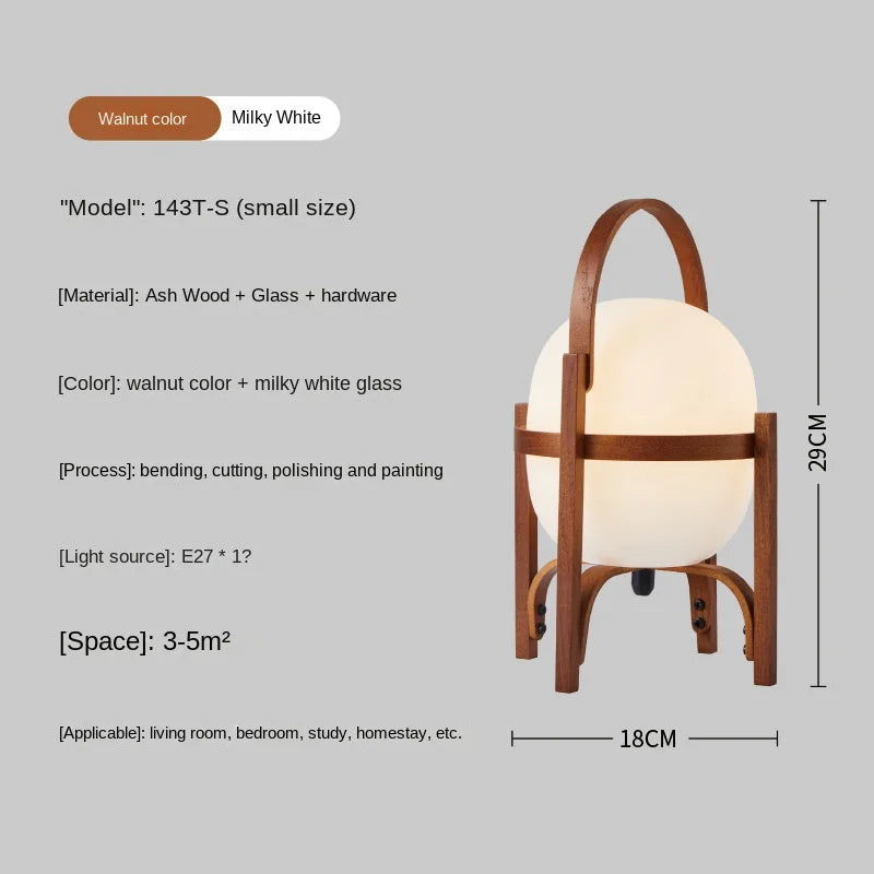 Nordic Wooden LED Desk Lamp