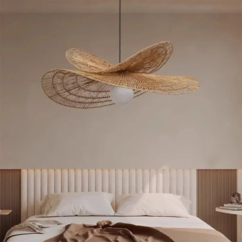 Handmade Woven Rattan Wabi-Sabi Pendant Lights for Home, Restaurant, and Creative Spaces