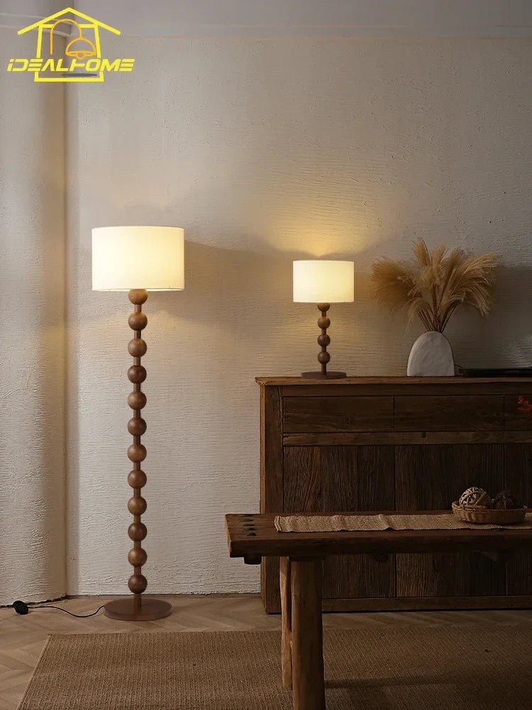 Wabi-Sabi Japanese Wooden Floor Lamp for Home Decor