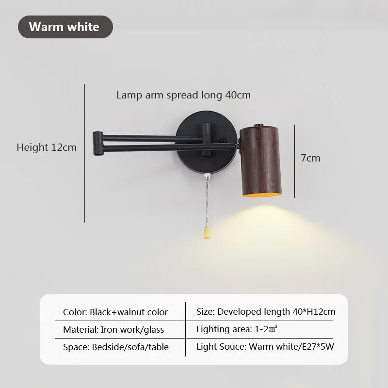 Adjustable Nordic Bedside Lamp for Reading and Study