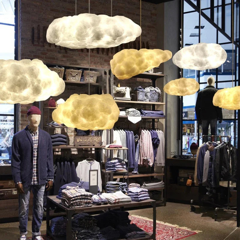 Modern Floating Cloud-Shaped LED Pendant Light for Restaurants