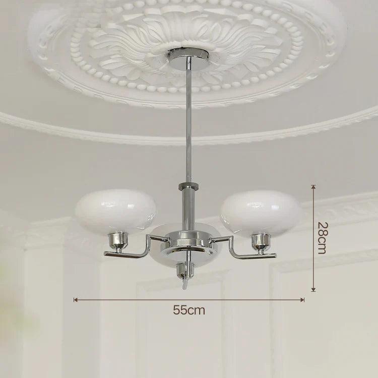 Modern Art Deco Glass Pendant Light in Bauhaus Design