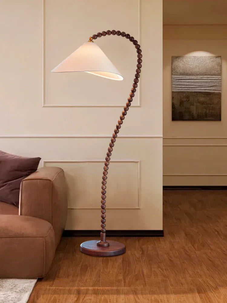 Retro Minimalist Wooden Floor Lamp for Ambient Decor