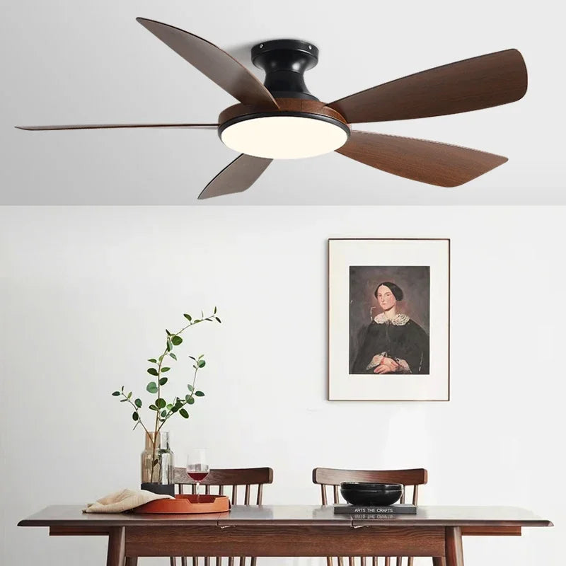 Modern Low Profile Ceiling Fan with LED Light and Remote Control
