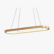 Nordic Style LED Pendant Light with Wooden Rings