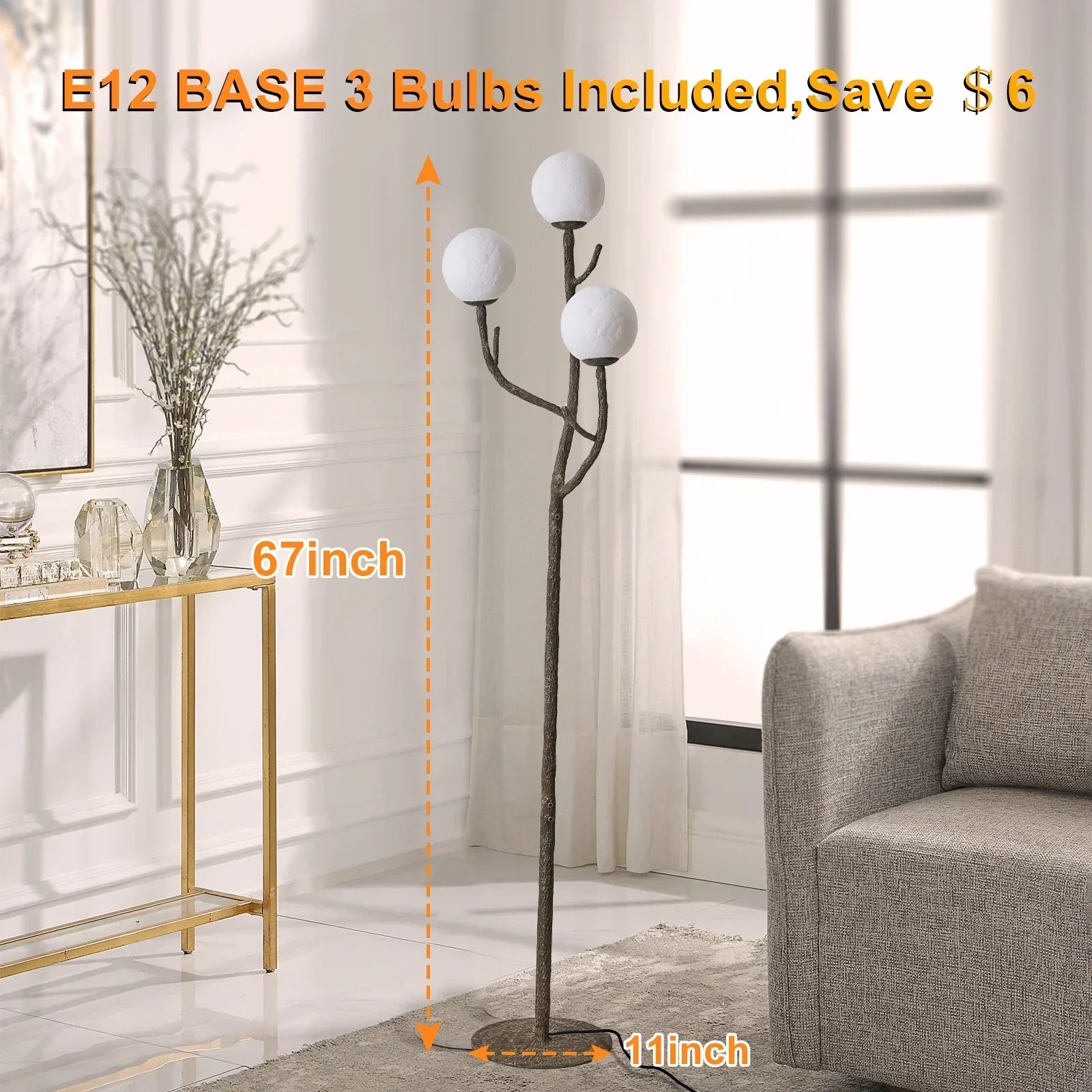 Handmade Metal Floor Lamp Inspired by Nature