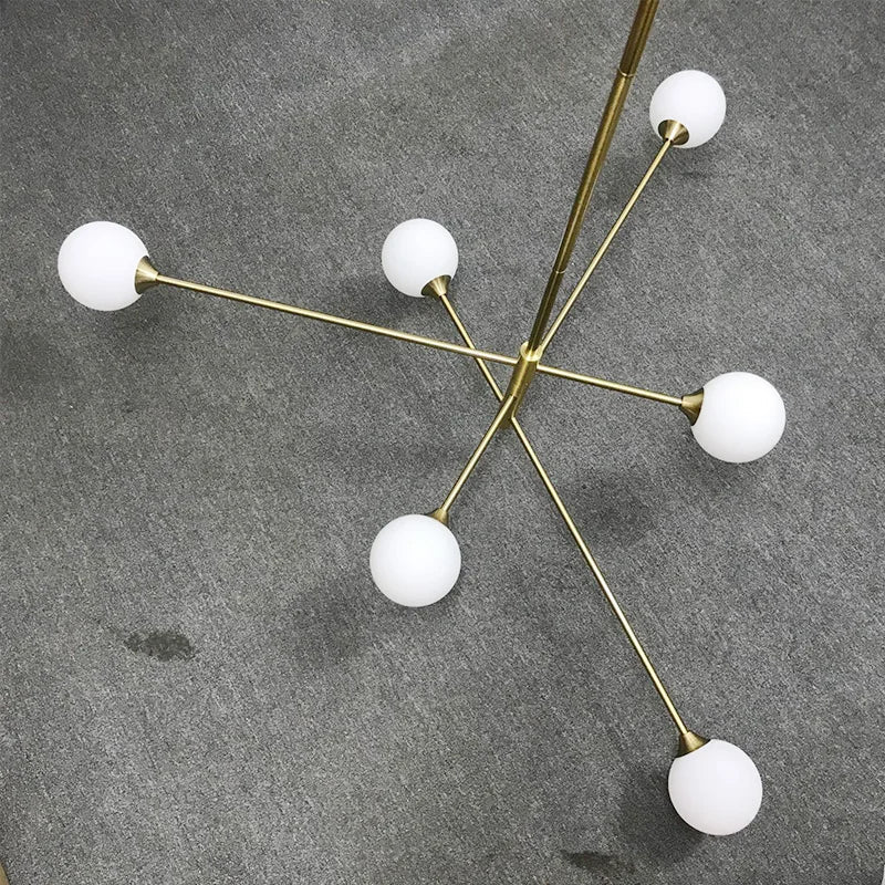 Modern Nordic Brass Glass Chandelier Lighting for Home Decor