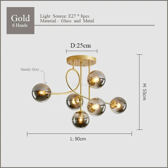 Modern Minimalist Nordic Gold LED Magic Bean Pendant Light