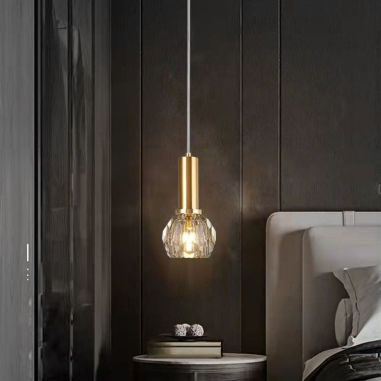 Modern LED Pendant Light with Crystal Shade - Ansley