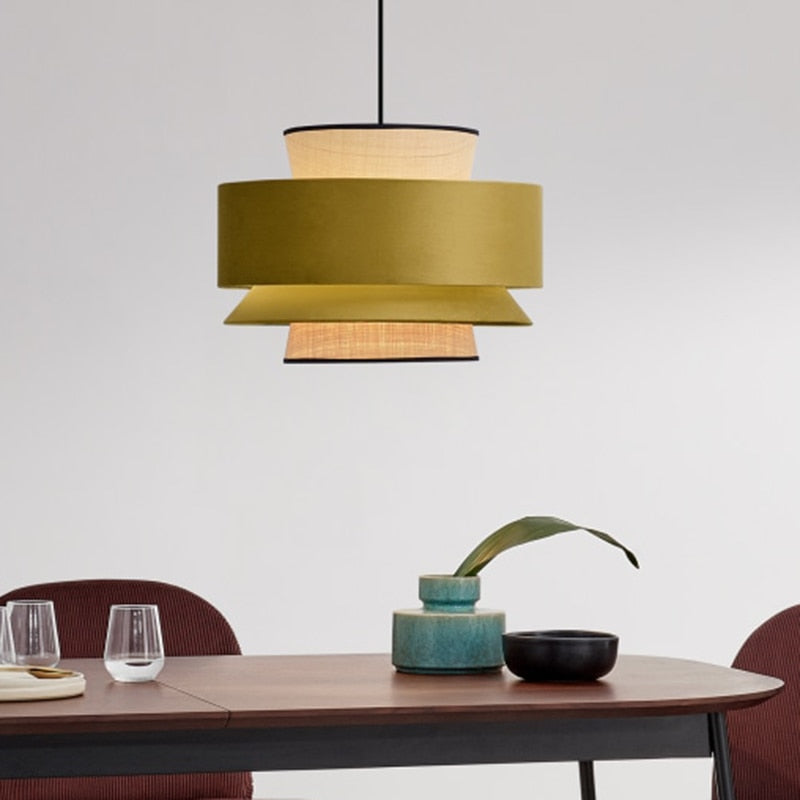 Modern Multi-Shade Fabric Pendant Light Bria