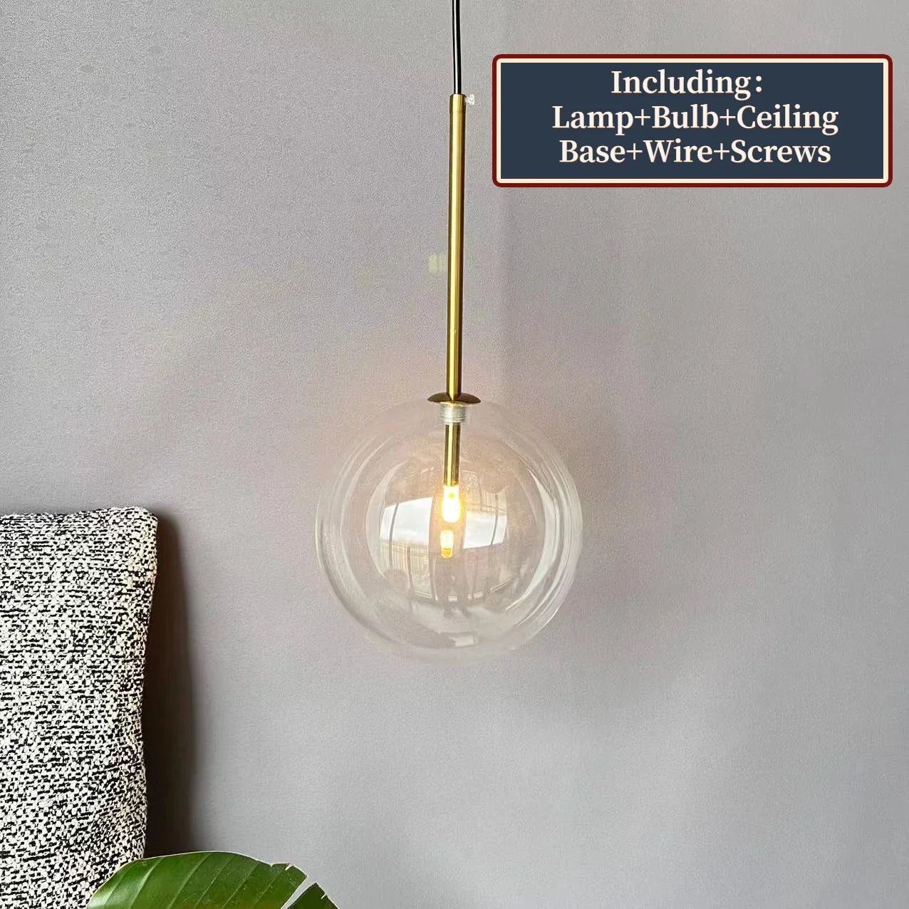 LED Glass Pendant Light for Kitchen, Dining Room, and Hotel Décor