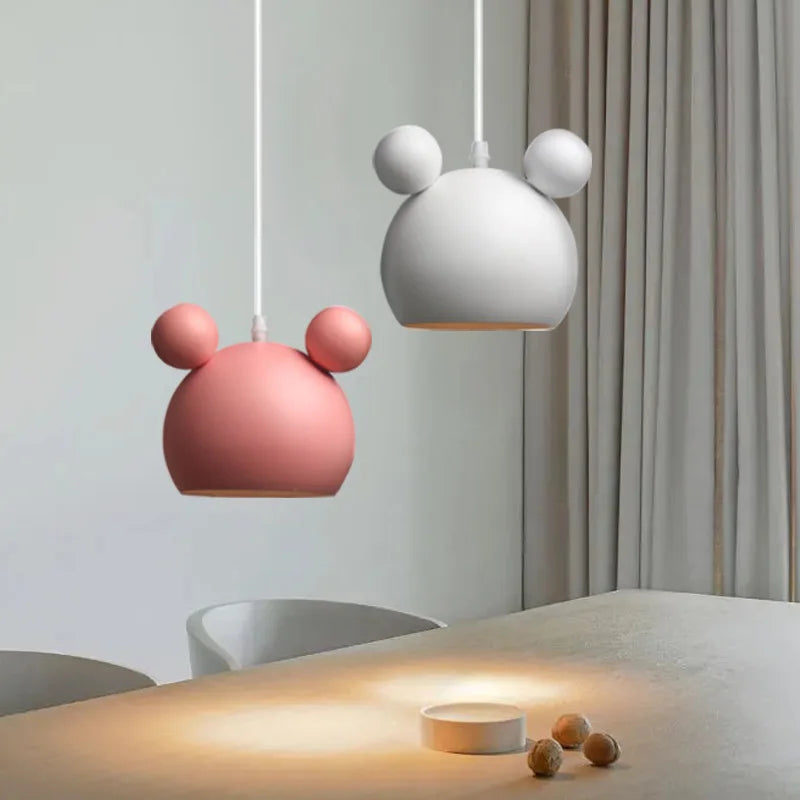Metal LED Mickey Mouse Pendant Light Decor