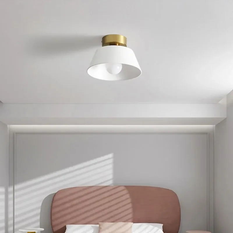 Retro Iron LED Ceiling Light with Round Shade