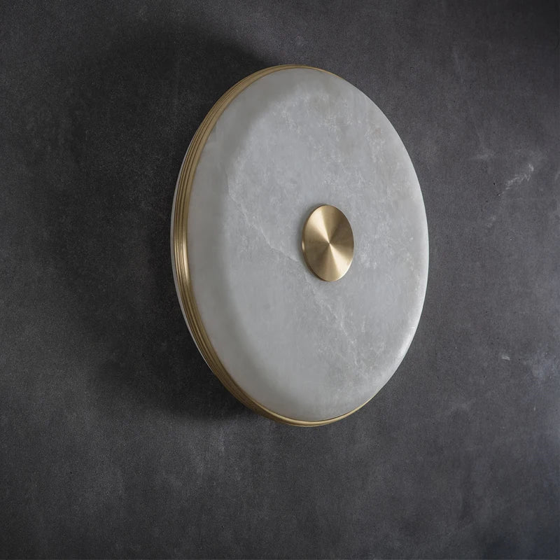 Creative Copper and Natural Marble LED Nightstand Lamp
