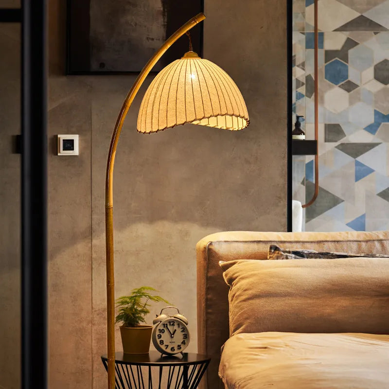 Wabi Sabi LED Floor Lamp - Nordic Bamboo & Metal Design