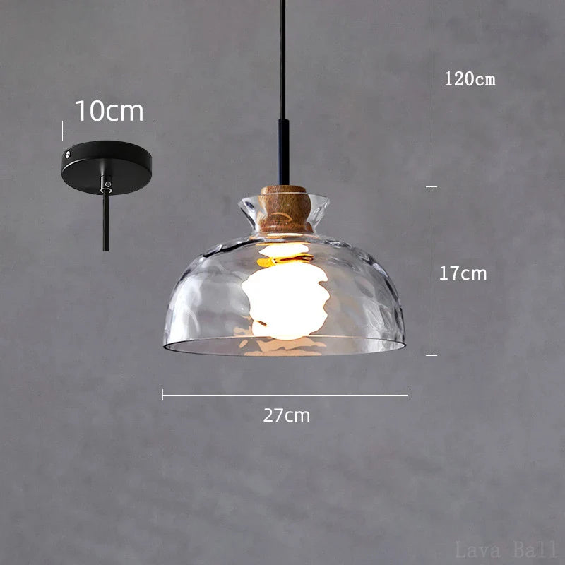 Nordic Suspension Light with Glass Shade for Restaurants