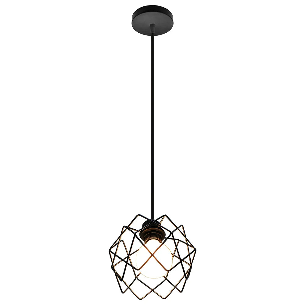 Retro Industrial Metal Cage Pendant Light for Home Decor