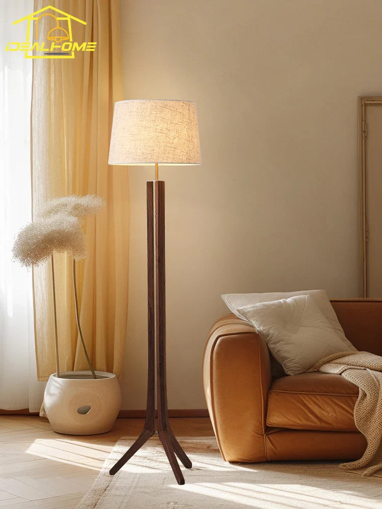 Wabi-Sabi Vintage Wooden Floor Lamp for Interior Decor