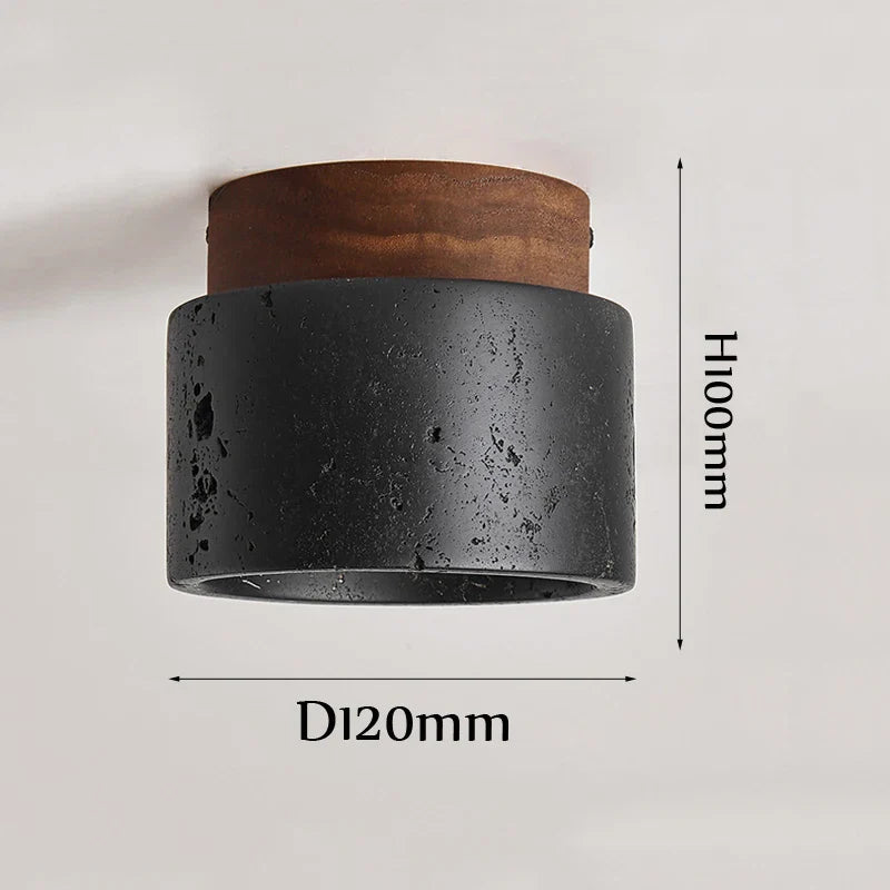 Italian Black Travertine Spot Ceiling Light
