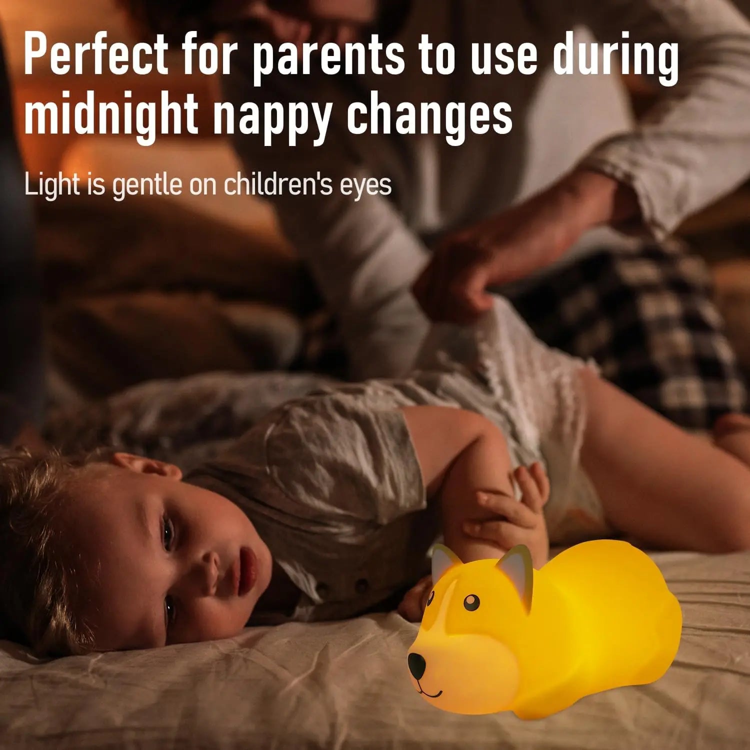 Touch Sensor LED Night Light - Cute Silicone Dog for Kids