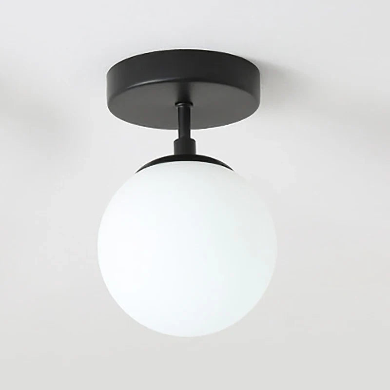 Round Frosted Glass Ceiling Light Fixture