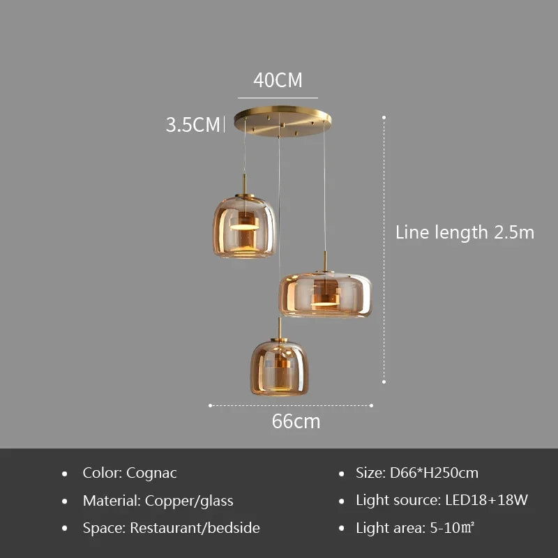 Italian Minimalist Glass Pendant Light for Modern Lighting