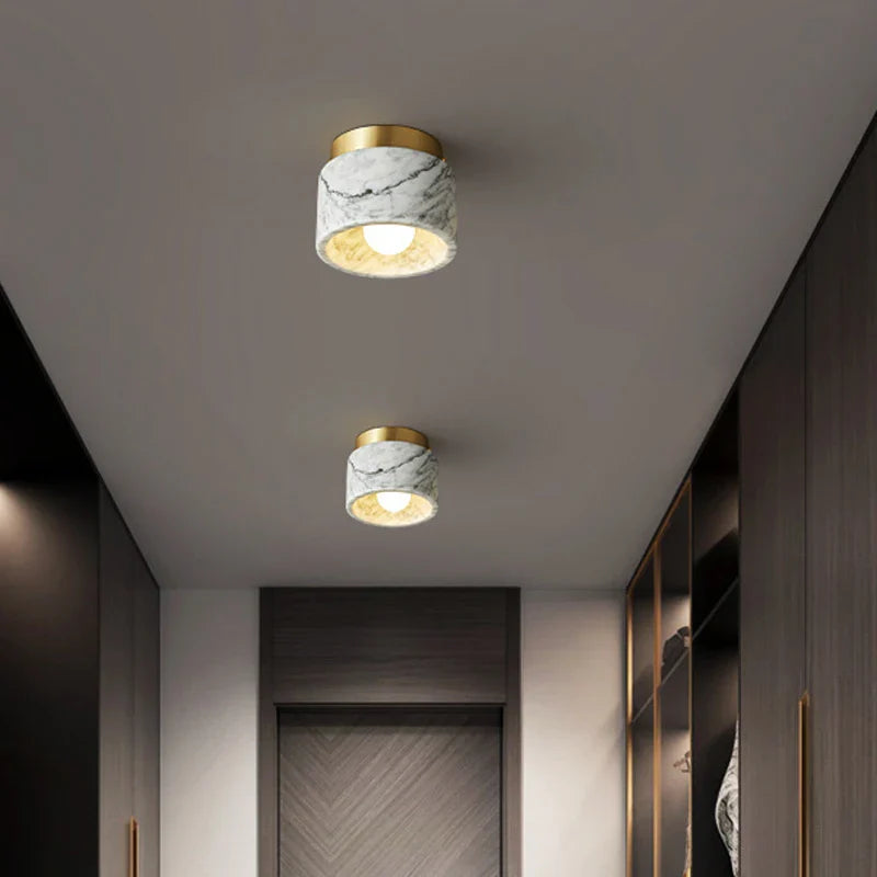 Round Nordic Marble Spot Lamp for Living Room & Bedroom Decor