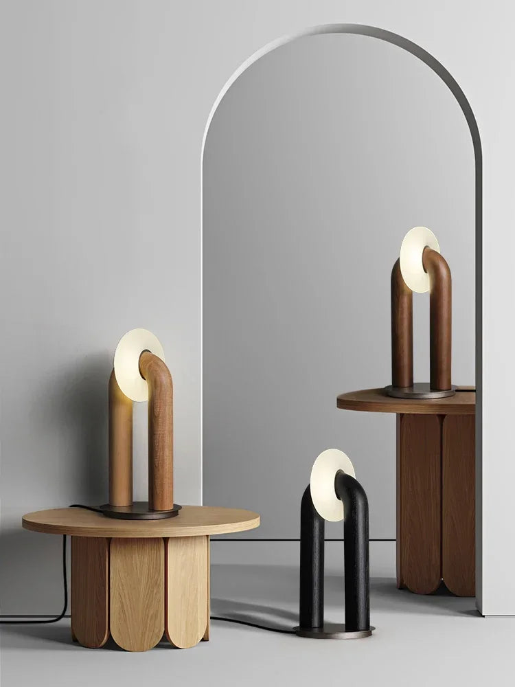 Japanese Retro Wooden Touch Lamp - Artistic & Adjustable Design