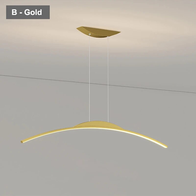 Curved Nordic Pendant Light for Kitchen Bar