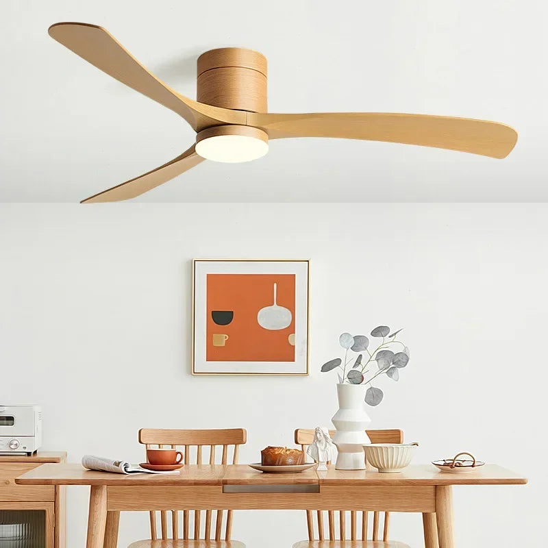 Modern Black ABS Ceiling Fan with LED Light and Remote Control