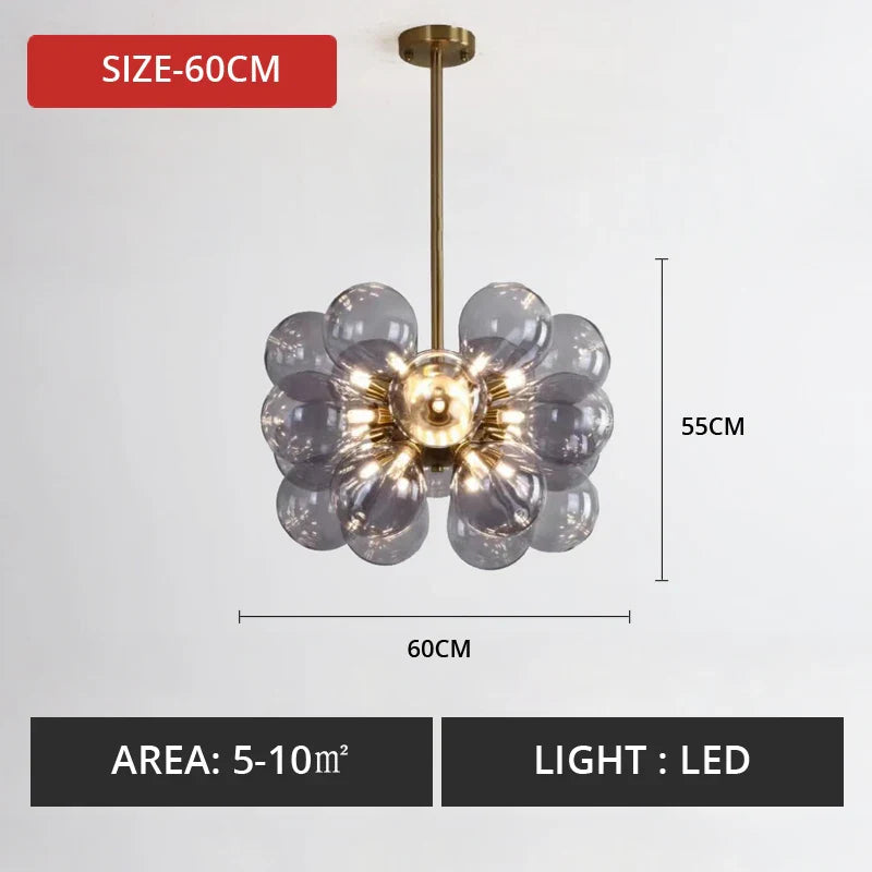 Nordic Glass LED Ball Pendant Light for Home Decor