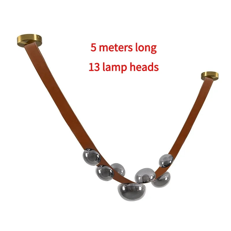 Modern Leather Pendant Light with LED - Sandyha Style