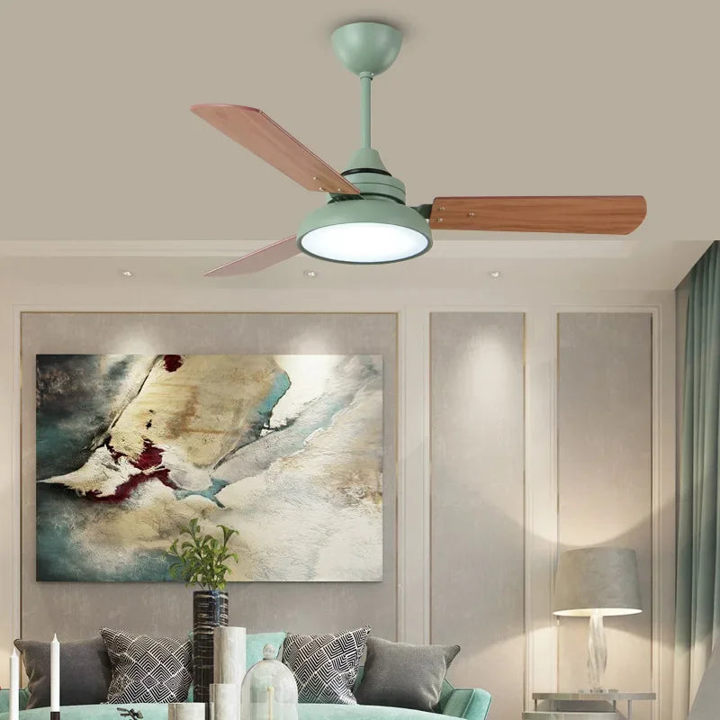 Modern Ceiling Fan with Remote Control and Integrated Lighting