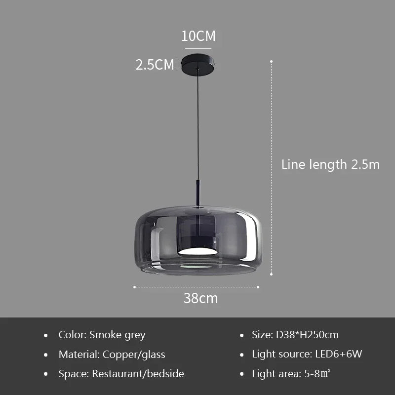 Italian Minimalist Glass Pendant Light for Modern Lighting