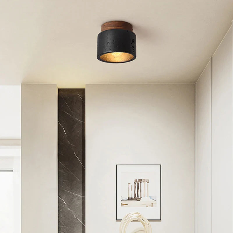 Italian Black Travertine Spot Ceiling Light