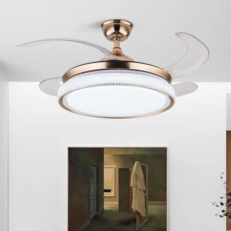 Modern Smart LED Ceiling Fan with Retractable Blades