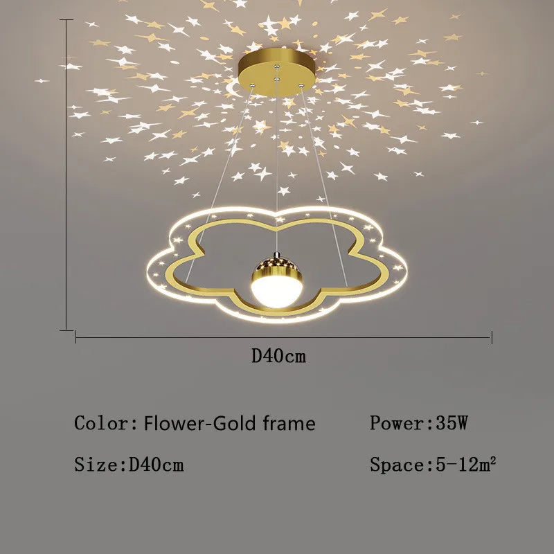 Creative Modern LED Star Pendant Lights for Kids' Rooms