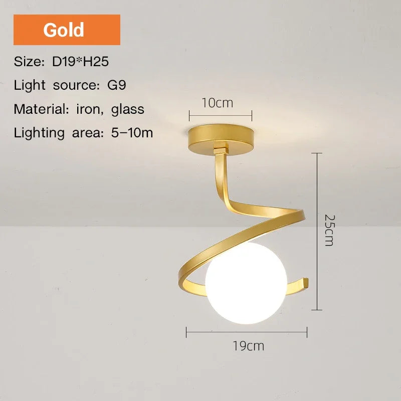 Nordic Glass Sphere Ceiling Light Fixture