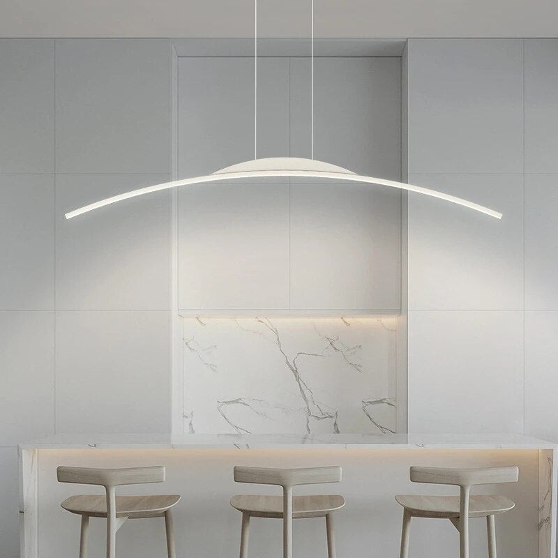 Curved Nordic Pendant Light for Kitchen Bar