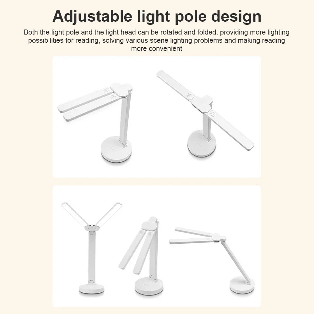 Adjustable Touch LED Desk Lamp with 3 Brightness Levels, USB Rechargeable, Eye Protection, Foldable Table Lamp for Bedroom and Reading