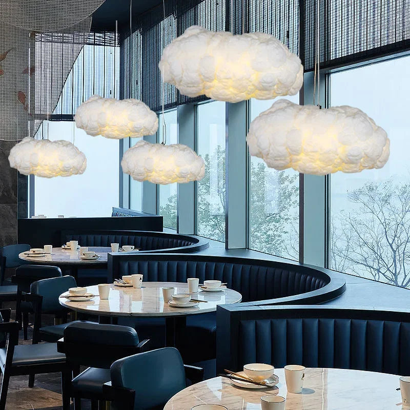 Modern Floating Cloud-Shaped LED Pendant Light for Restaurants